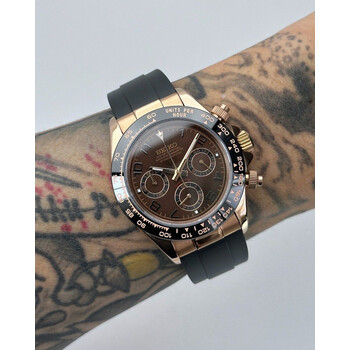 Custom Seiko Mod • Brown Chocolate Daytona Quartz Chronograph • 39.5mm